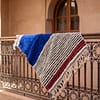 modern-moroccan-berber-rug-blue-cream-red-accent-rug Cobalt Blue Berber Rug | Authentic Handwoven Wool Tribal Moroccan Area Rug