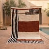 modern-moroccan-rug-cream-rust-black-tribal-pattern-rug Authentic Moroccan Berber Rug, Handwoven Wool Area Rug, Neutral Boho Living Room Carpet, Geometric Decor