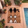 moroccan-berber-rug-handmade-geometric-wool-area-rug Hand-Knotted Beni Ourain Wool Rug, Brown White Berber Shag Carpet