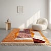 moroccan-berber-wool-rug Burgundy Moroccan Rug - Modern Abstract Moroccan Rug 9x12 - Handmade Wool Rug - Beni Ourain Rug - Orange Morrocan Rug - Berber Rug