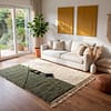 moroccan-olive-green-rug-scandinavian-boho-carpet Olive Green Beni Ourain Rug- Handmade Moroccan Wool Carpet - Minimalist Berber Shag Rug
