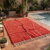 moroccan-red-azilal-rug-handmade-berber-wool-rug-modern-geometric-carpet Handmade Beni Ourain Red Rug – Authentic Moroccan Red Rug, Geometric Design, Boho Home Decor