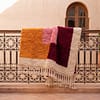moroccan-rug-iron-balcony-display Handmade Beni Ourain Wool Rug, Colorful Moroccan Geometric Area Rug
