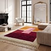 moroccan-rug-luxury-sunken-living-room Handmade Beni Ourain Wool Rug, Colorful Moroccan Geometric Area Rug
