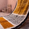 moroccan-wool-rug-large-boho-living-room-carpet-handmade Mustard Yellow Beni Ourain Rug | Black Geometric Striped Moroccan Wool Rug | Handwoven Berber Area Rug | Tribal Handmade Carpet | Teppich