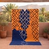 navy-blue-berber-rug-geometric-moroccan-shag-rug-modern-boho-decor Handmade Beni Ourain Wool Rug – Moroccan Berber Boho Carpet, Blue Orange Geometric Design