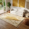 neutral-boho-rug-moroccan-geometric-wool-carpet Mustard Geometric Moroccan Wool Carpet | Handmade Berber Area Rug | Boho Modern Living Room Decor