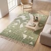 neutral-home-rug-cream-shag-rug-customizable-area-rug Handmade Olive Green Moroccan Wool Rug, Abstract Berber Shag Area Carpet
