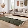 olive-cream-beniourain-rug-custom-wool-rug Olive Green Beni Ourain Rug- Handmade Moroccan Wool Carpet - Minimalist Berber Shag Rug