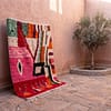 pink-orange-moroccan-rug-modern-boho-area-carpet-handwoven Colorful Moroccan Azilal Rug | Handmade Abstract Berber Wool Rug | Boho Rainbow Area Rug | Tribal Handwoven Carpet | Eclectic Decor