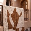 plush-beni-ourain-rug-ivory-brown-shag-area-rug Brown & White Geometric Beni Ourain Rug | Handmade Moroccan Wool Area Rug | Berber Tribal Carpet | Modern Boho Home Deco | Custom Size Rugs