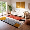 plush-moroccan-wool-rug-geometric-tribal-area-rug Modern Colorblock Moroccan Rug | Handmade Berber Wool Area Rug | Geometric Color Block Carpet | Boho Living Room Rug | Custom Size