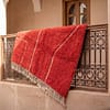 plush-red-moroccan-rug-handwoven-azilal-rug-modern-bohemian-style Handmade Beni Ourain Red Rug – Authentic Moroccan Red Rug, Geometric Design, Boho Home Decor