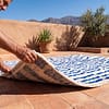 soft-shag-moroccan-rug-blue-ivory-living-room-rug Contemporary Beni Ourain Rug – Luxury Moroccan Ivory Blue Stripe Area Rug