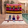 statement-moroccan-rug-pink-tribal-berber-carpet Pink Moroccan Berber Rug | Handmade Colorful Wool Area Rug | Plush Boho Tribal Carpet | Cream Living Room Decor | Custom Size