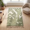 sustainable-handmade-moroccan-wool-rug-organic-home-decor Handmade Olive Green Moroccan Wool Rug, Abstract Berber Shag Area Carpet
