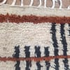 thick-pile-moroccan-wool-rug-handwoven-berber-textured-area-rug Authentic Moroccan Berber Rug, Handwoven Wool Area Rug, Neutral Boho Living Room Carpet, Geometric Decor