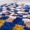 trendy-moroccan-rug-blue-ivory-boho-home-decor Handmade Moroccan Azilal Rug | Blue Berber Wool Geometric Carpet