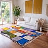 unique-azilal-rug-purple-green-pink-boho-home-decor Handmade Moroccan Azilal Wool Rug – Colorful Geometric Berber Boho Area Carpet