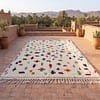 vintage-amazigh-rug-plush-moroccan-wool-carpet Amazigh Symbol Moroccan Rug | Handmade Berber Wool Carpet | Tifinagh Geometric Area Rug | Tribal Boho Home Decor | Custom Size Rugs