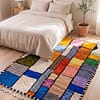 vintage-azilal-rug-colorful-berber-wool-area-rug Handmade Moroccan Azilal Wool Rug – Colorful Geometric Berber Boho Area Carpet