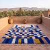 vintage-azilal-rug-colorful-berber-wool-home-decor Handmade Moroccan Azilal Rug | Blue Berber Wool Geometric Carpet
