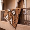 vintage-berber-rug-geometric-moroccan-area-rug Hand-Knotted Beni Ourain Wool Rug, Brown White Berber Shag Carpet