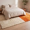 vintage-style-berber-wool-rug-orange-white-dots-moroccan-artisan Orange & White Polka Dot Moroccan Rug | Handmade Berber Wool Rug | Boho Nursery , Living Room Decor