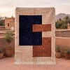 white-berber-moroccan-rug Handmade Cream Moroccan Rug: Berber Wool Rug, brown & blue Rugs, Boho Living Room Decor
