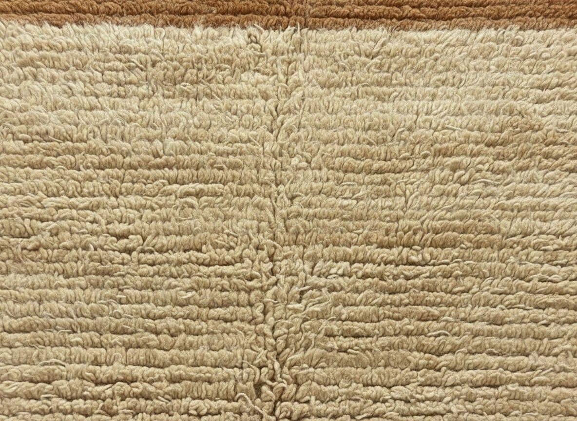 gemini-2.5-flash-image_“Close-up_shot_showing_only_the_center_area_of_the_Moroccan_wool_rug._The_came-0 Handmade Moroccan Wool Rug, Brown Cream Berber Area Rug, Boho Neutral Style