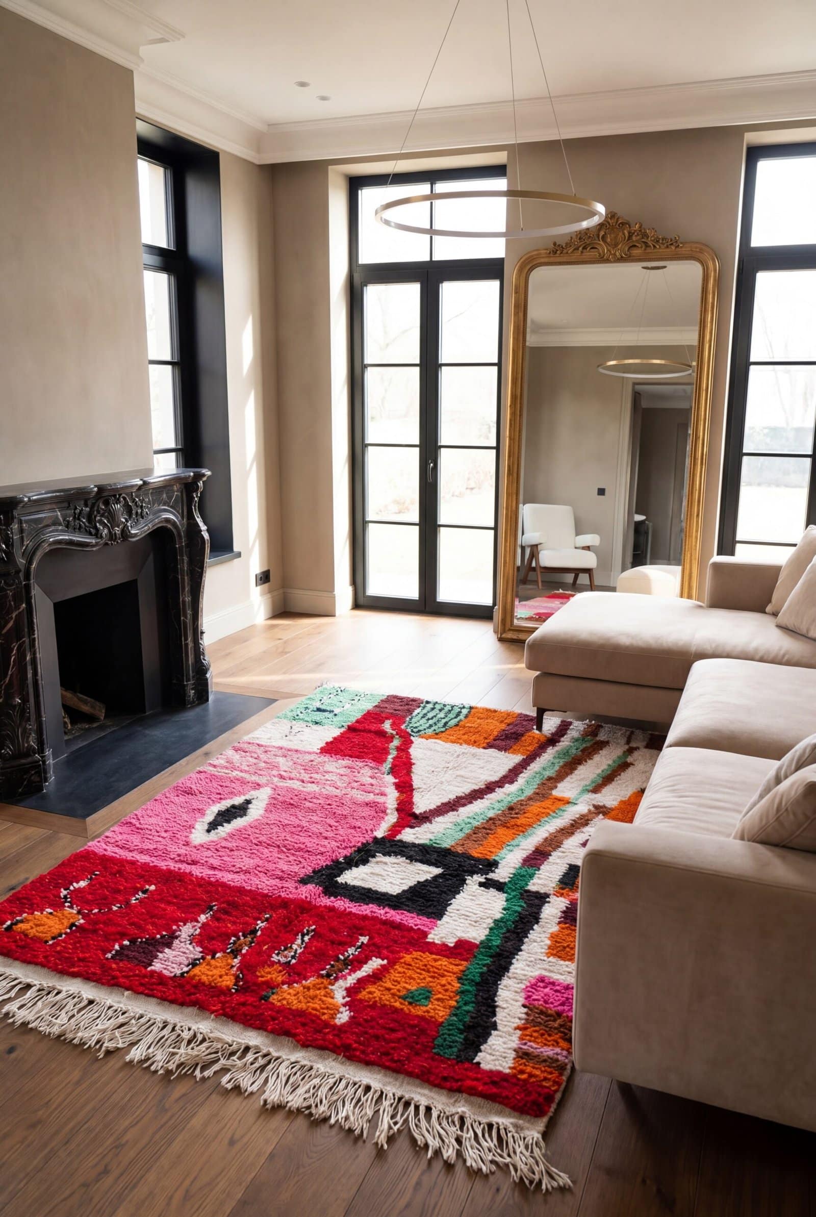 artistic-moroccan-azilal-rug-bold-colorful-bohemian-carpet Colorful Moroccan Azilal Rug | Handmade Abstract Berber Wool Rug | Boho Rainbow Area Rug | Tribal Handwoven Carpet | Eclectic Decor
