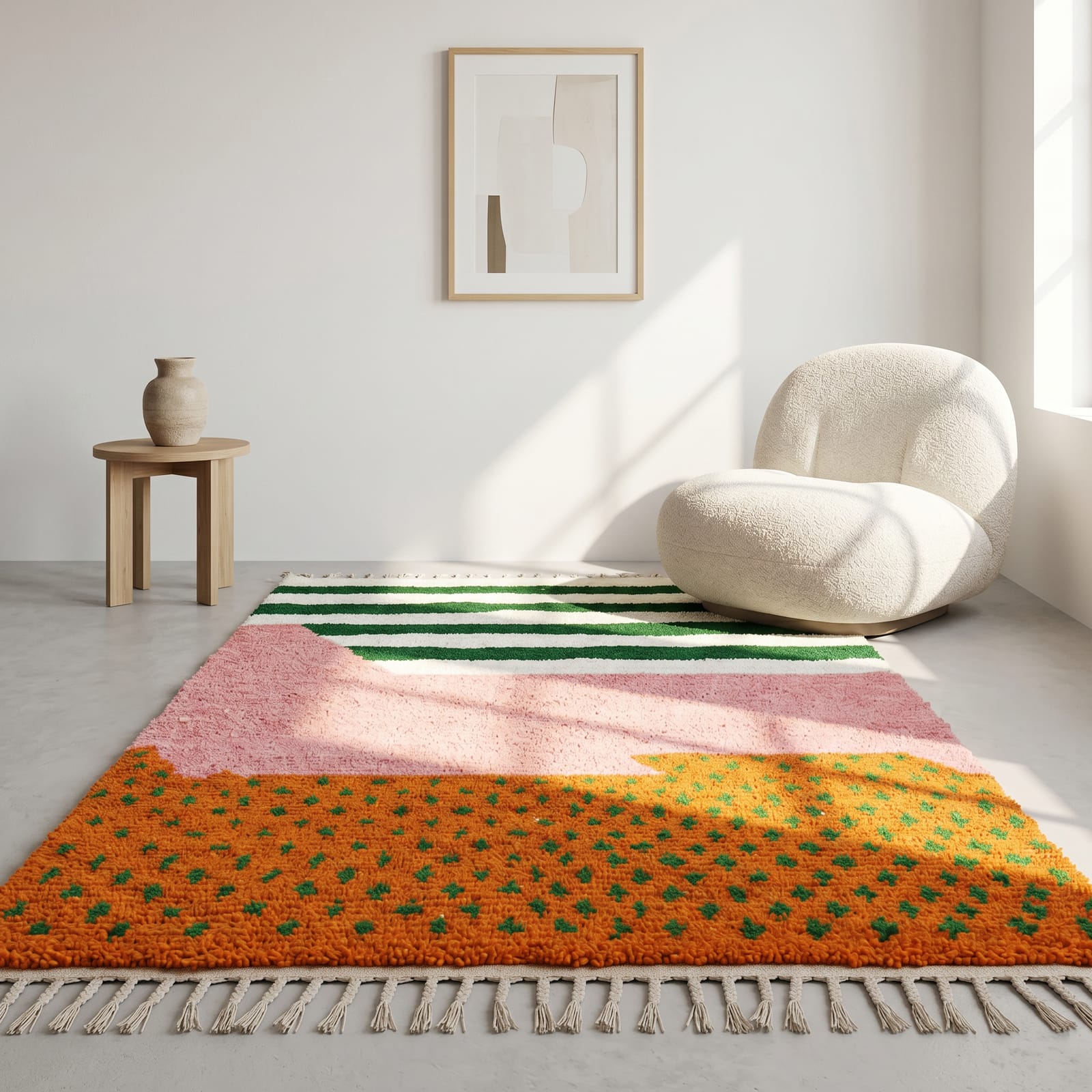 dotted-moroccan-rug berber wool area rug for Living room