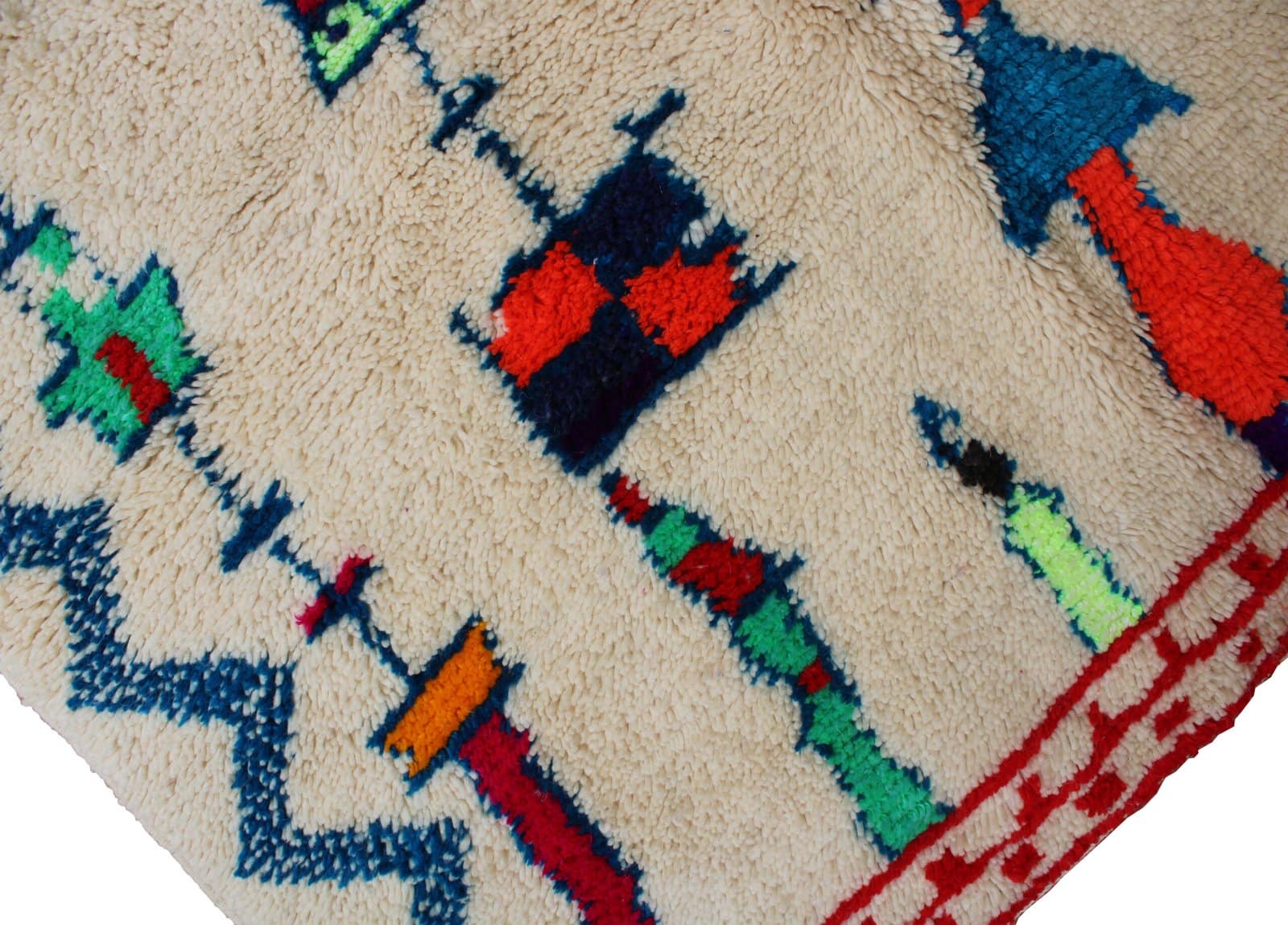 cream-blue-beni-ourain-style-rug Moroccan rug with colorful tribal design