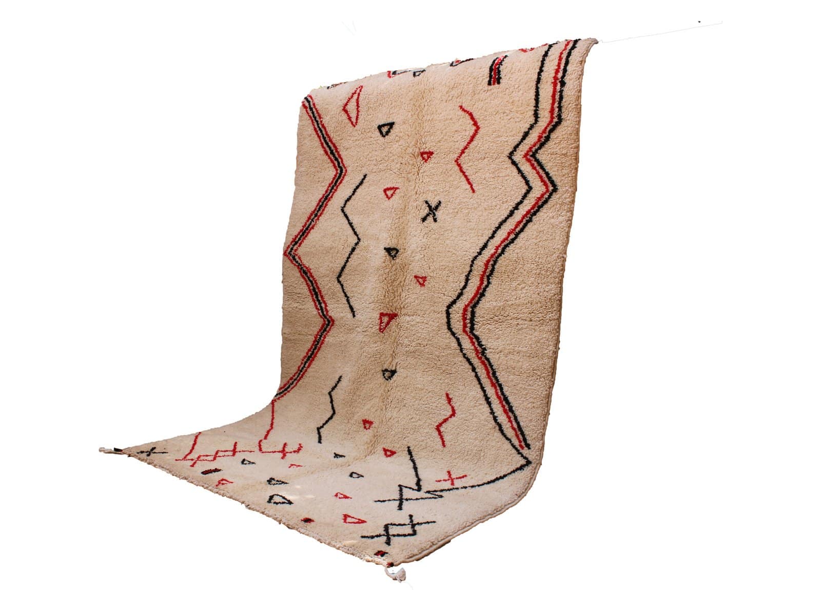 cream-moroccan-berber-handmade-rug Handmade cream Moroccan rug full view