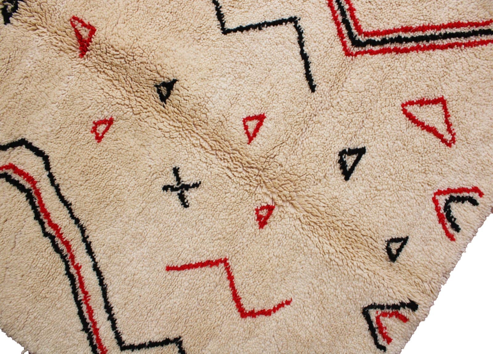 handmade-cream-tribal-moroccan-rug Handmade Cream Moroccan Rug - Azilal Wool Rug