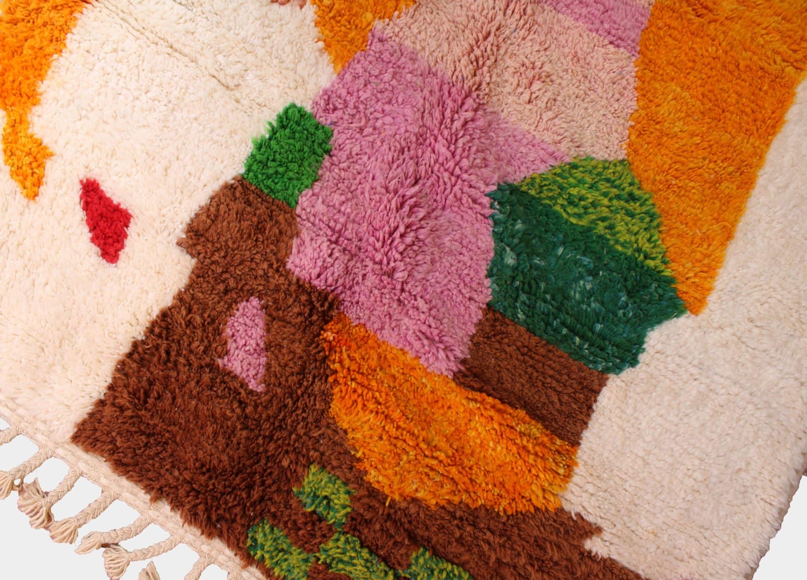 multicolor-beni-ourain-wool-rug Multicolor Berber wool rug from the Atlas Mountains