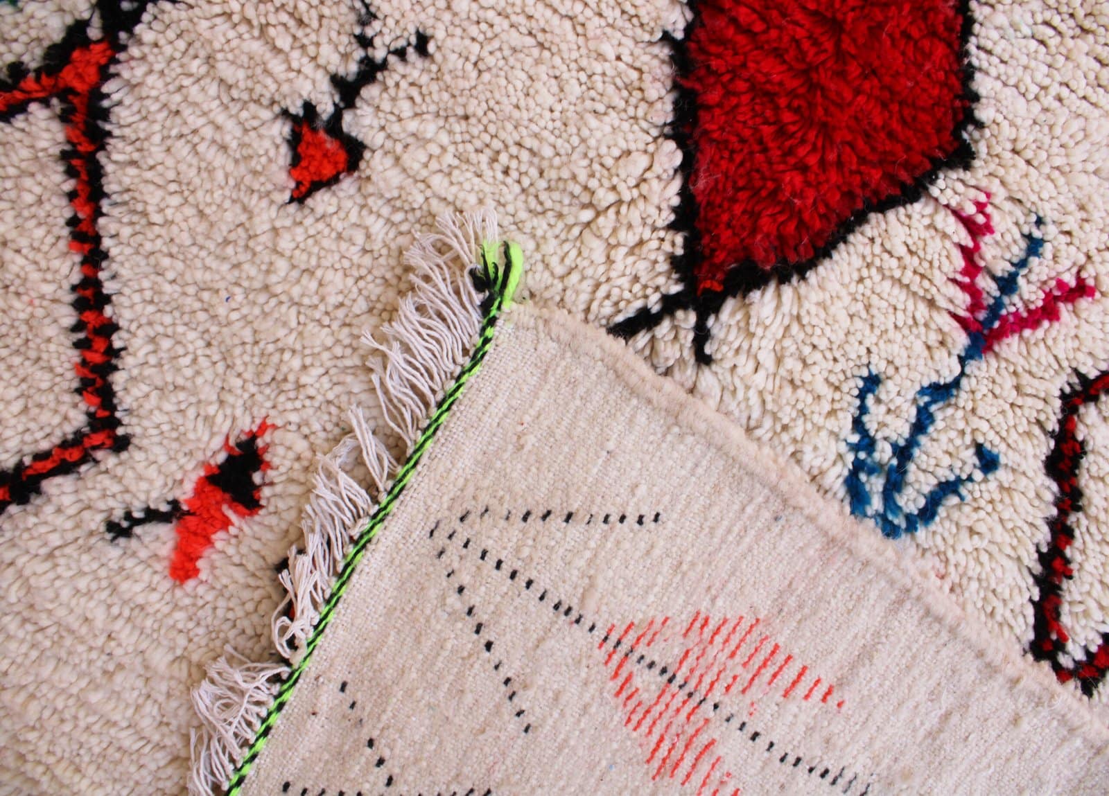 traditional-cream-berber-geometric-rug Handmade Cream Moroccan Berber Diamond Wool Rug
