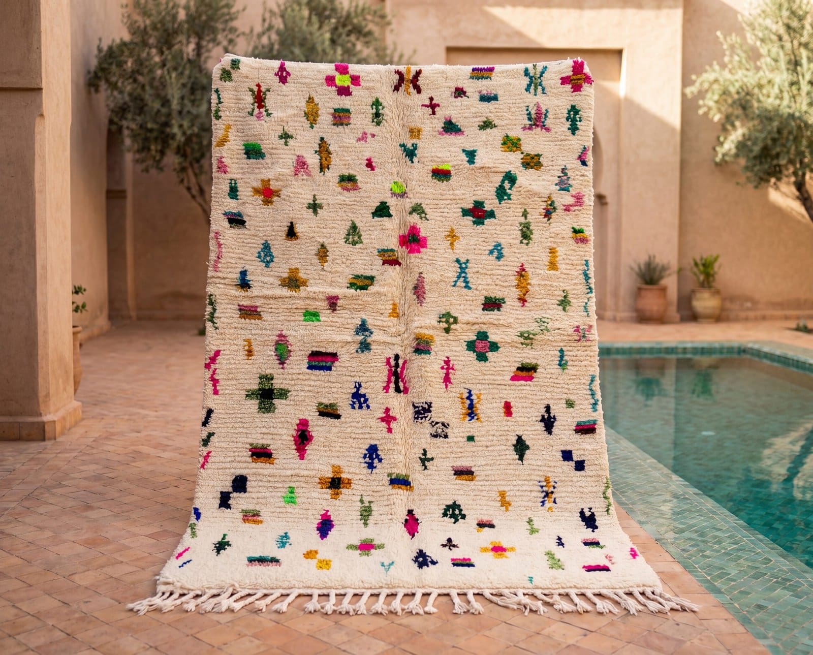 amazigh-symbol-moroccan-rug-handmade-berber-wool-carpet Amazigh Symbol Moroccan Rug | Handmade Berber Wool Carpet | Tifinagh Geometric Area Rug | Tribal Boho Home Decor | Custom Size Rugs
