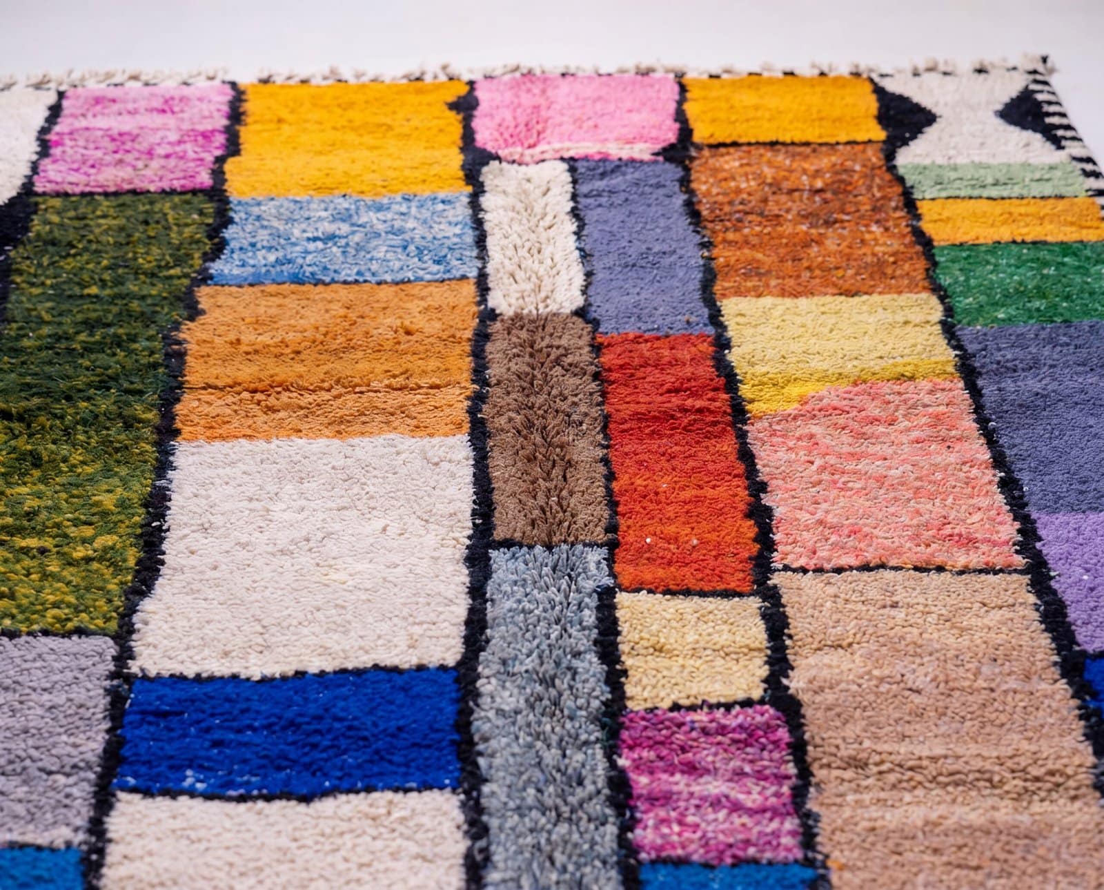 azilal-wool-rug-modern-boho-moroccan-area-rug Handmade Moroccan Azilal Wool Rug – Colorful Geometric Berber Boho Area Carpet