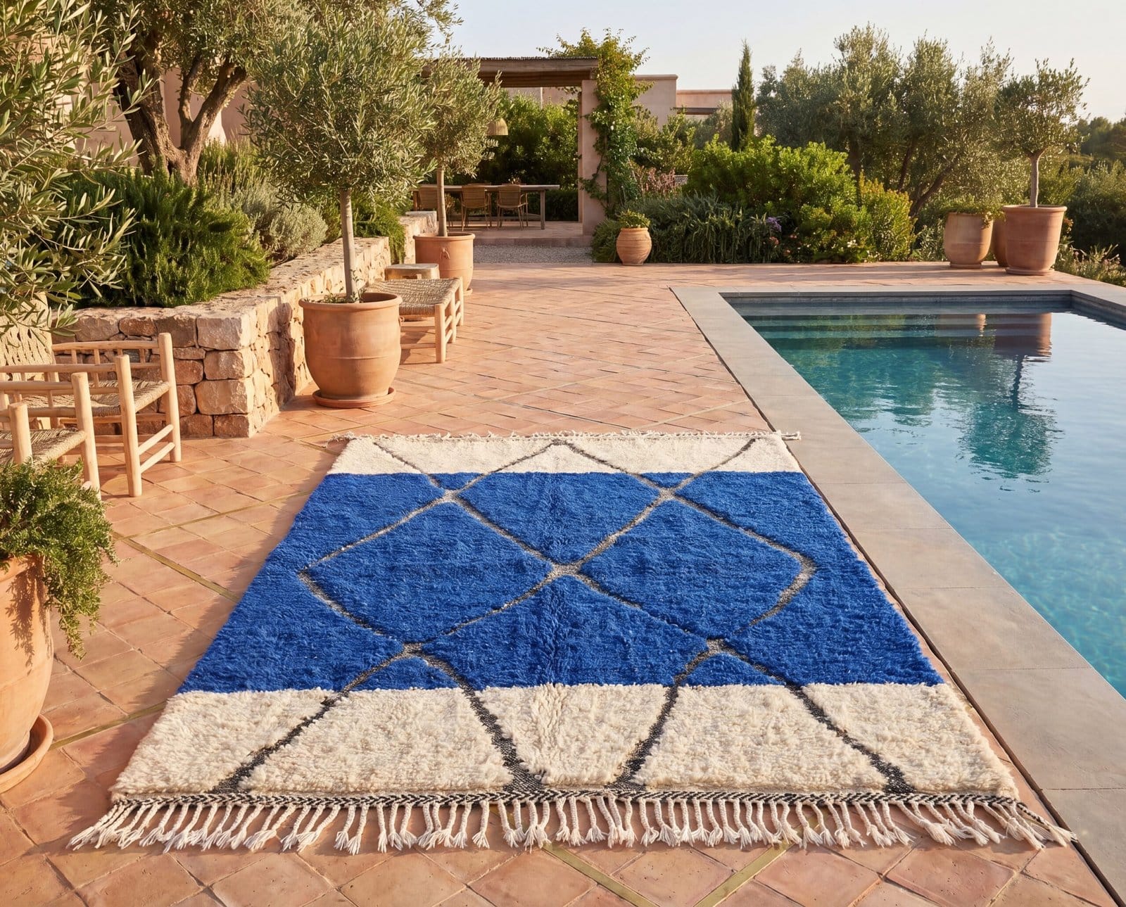 boho-chic-blue-moroccan-area-rug-modern-decor Royal Blue Beni Ourain Rug | Handmade Moroccan Berber Wool Area Rug for Modern Boho Decor