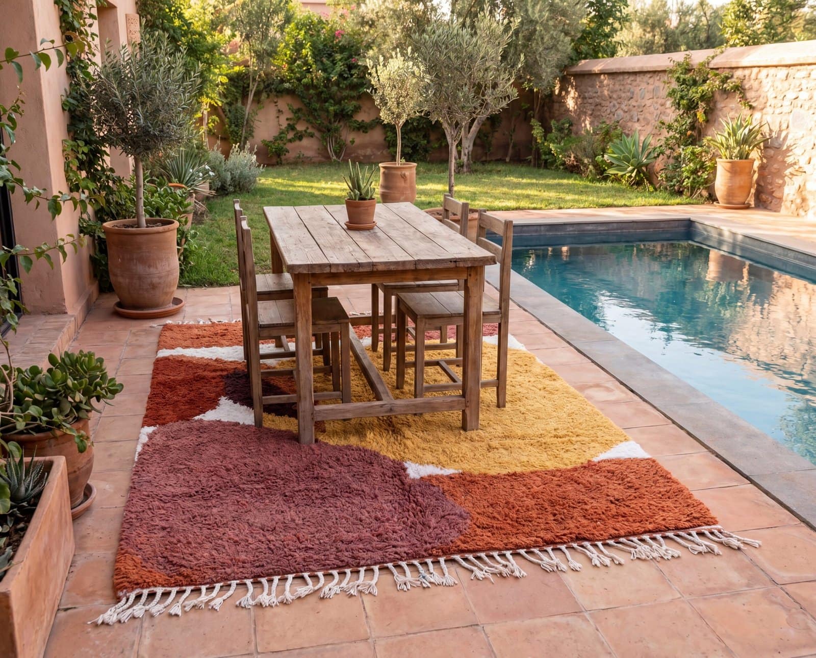 boho-moroccan-area-rug-hand-knotted-wool-carpet Terracotta Moroccan Rug, Modern Earthy Moroccan Rug
