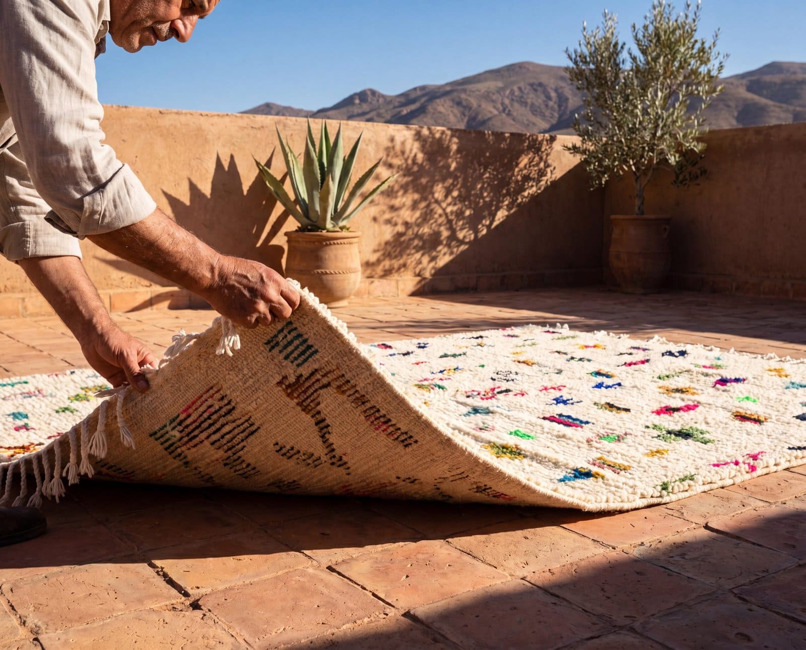 boho-moroccan-rug-amazigh-symbols-wool-area-rug Amazigh Symbol Moroccan Rug | Handmade Berber Wool Carpet | Tifinagh Geometric Area Rug | Tribal Boho Home Decor | Custom Size Rugs