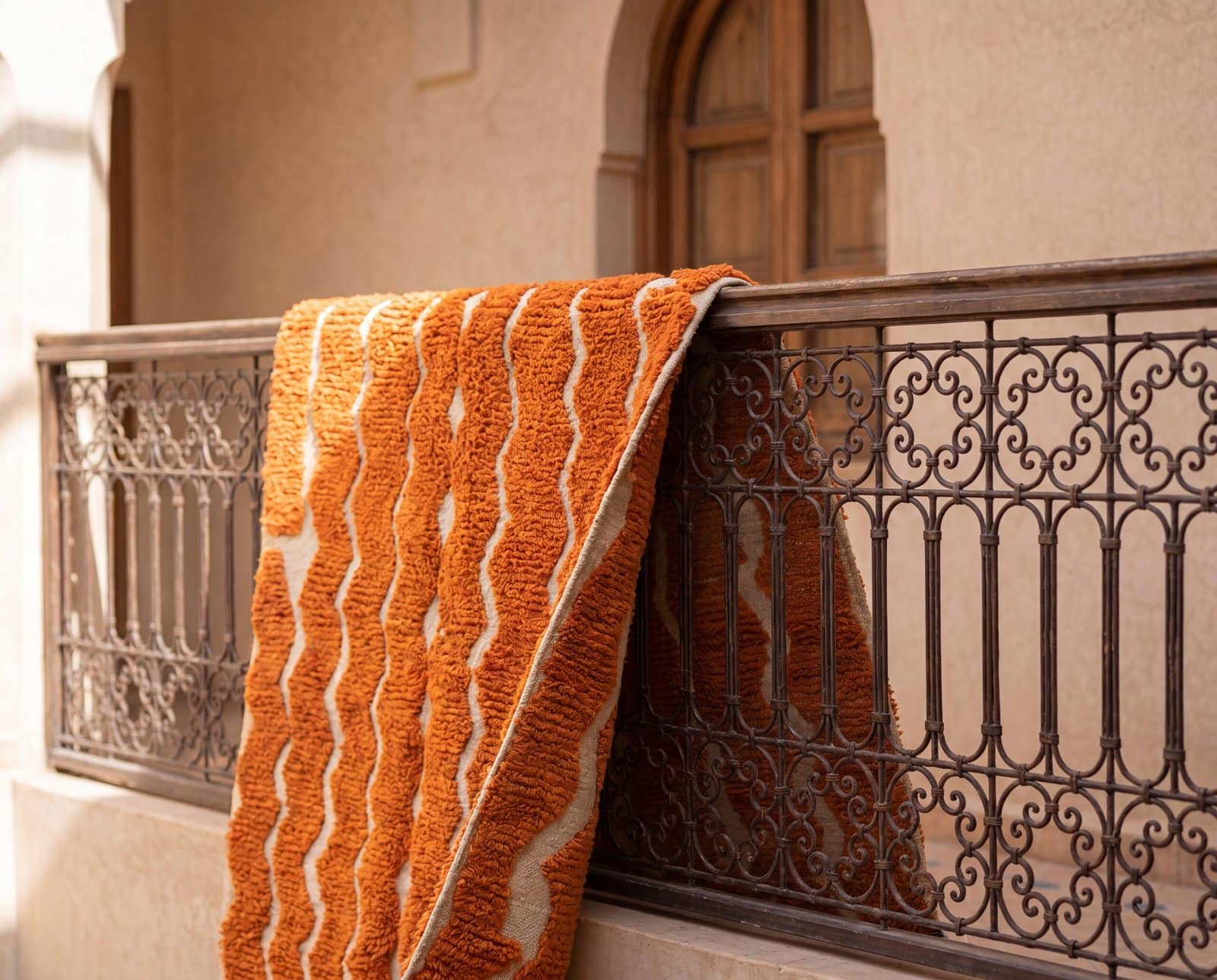 burnt-orange-moroccan-rug-modern-bohemian-home-decor Orange Beni Ourain Rug | Handmade Moroccan Wool Berber Carpet