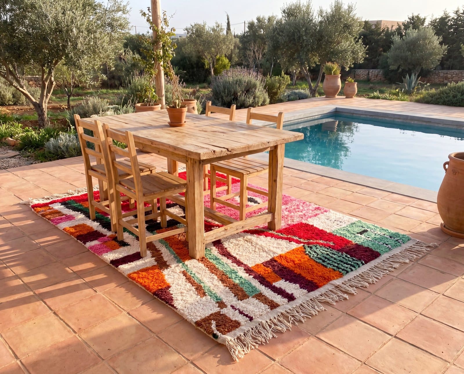 contemporary-moroccan-rug-pink-green-orange-wool-carpet Colorful Moroccan Azilal Rug | Handmade Abstract Berber Wool Rug | Boho Rainbow Area Rug | Tribal Handwoven Carpet | Eclectic Decor