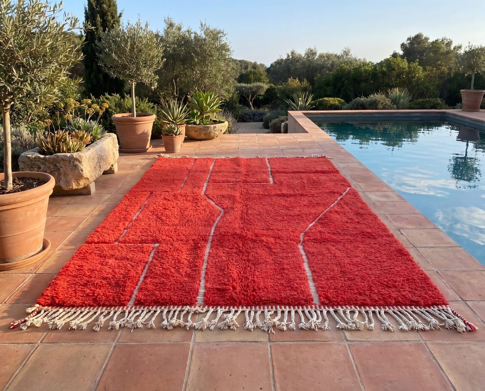 cozy-red-berber-rug-moroccan-boho-carpet-for-living-room-decor Handmade Beni Ourain Red Rug – Authentic Moroccan Red Rug, Geometric Design, Boho Home Decor
