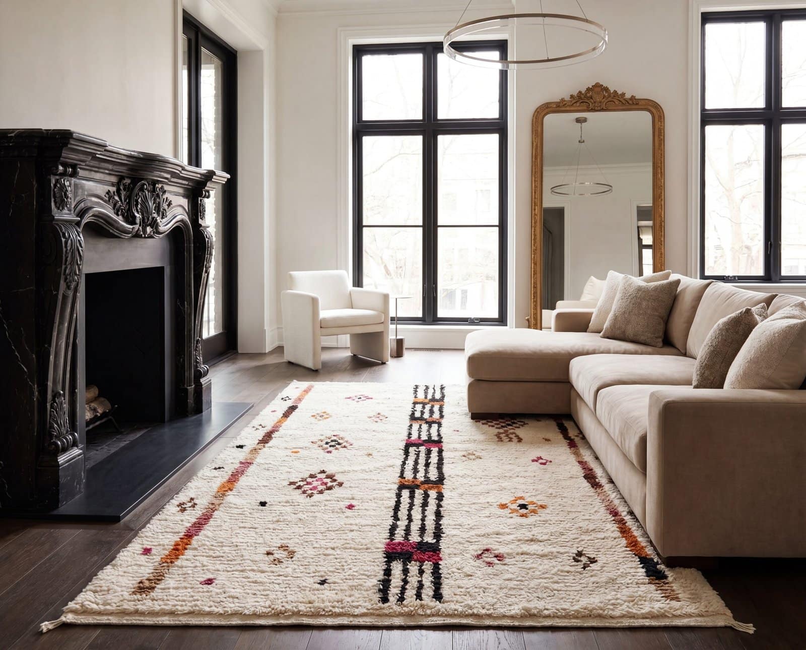 custom-azilal-rug-ivory-berber-carpet Vintage Azilal Rug | Handmade Moroccan Berber Wool Carpet | Tribal Boho Area Rug | Custom Size Home Decor