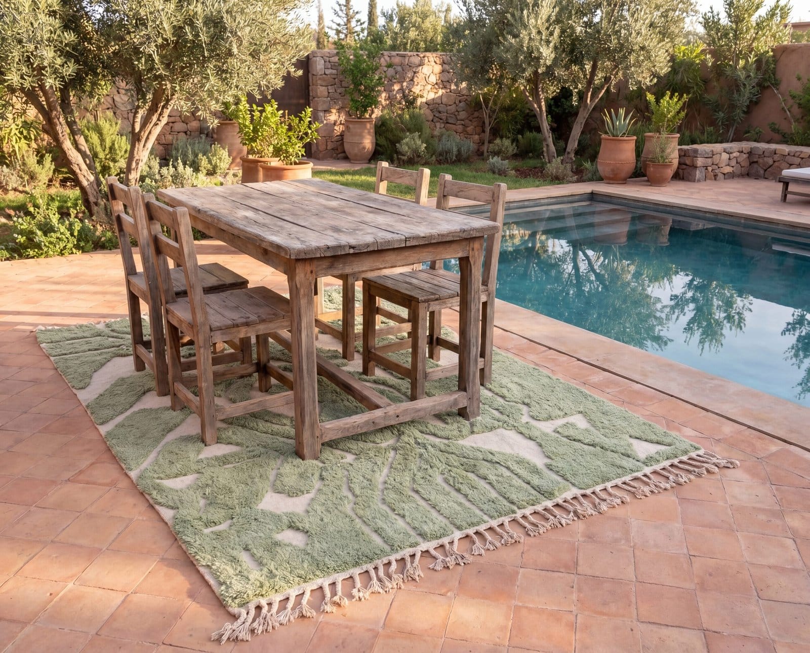 green-moroccan-rug Handmade Olive Green Moroccan Wool Rug, Abstract Berber Shag Area Carpet