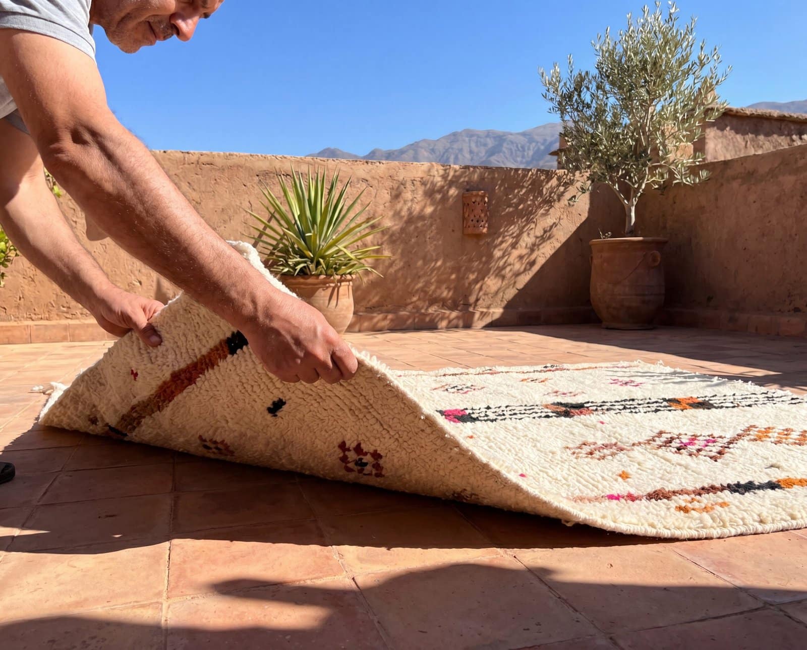 handmade-moroccan-wool-rug-boho-area-rug Vintage Azilal Rug | Handmade Moroccan Berber Wool Carpet | Tribal Boho Area Rug | Custom Size Home Decor