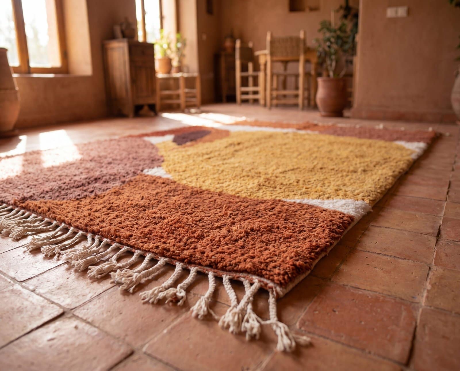 handwoven-moroccan-berber-carpet-modern-neutral-rug Terracotta Moroccan Rug, Modern Earthy Moroccan Rug