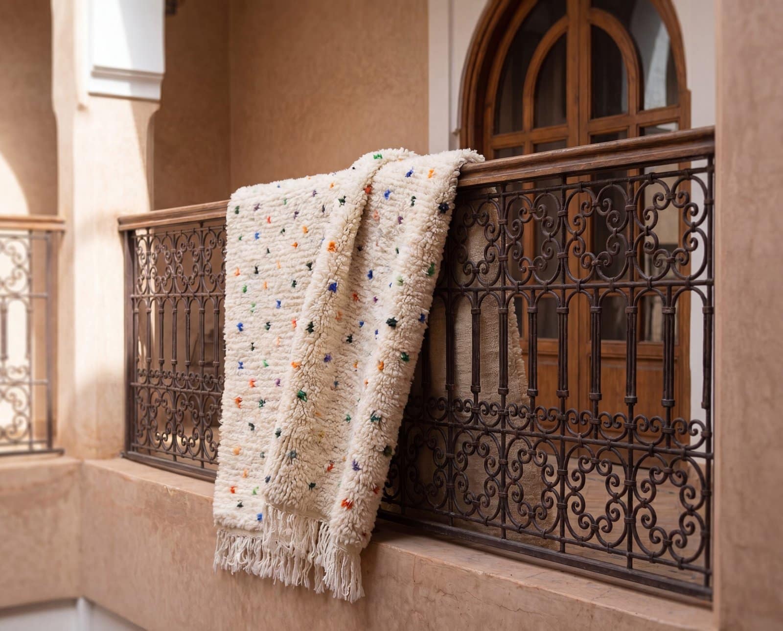 handwoven-moroccan-polka-dot-rug-modern-boho-home-decor Ivory Polka Dot Moroccan Rug | Handmade Berber Wool Carpet | Modern Boho Area Rug | Nursery & Living Room Decor | Custom Size Rug